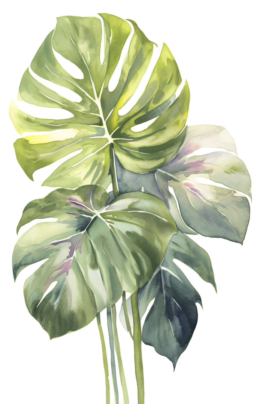 Kunstdruck einer Monstera-Pflanze